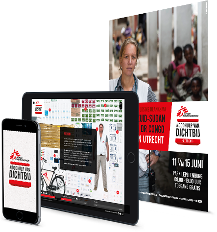 Affiche en website van Artsen zonder Grenzen, ontwerp en development door reclamebureau Gedachtegoed