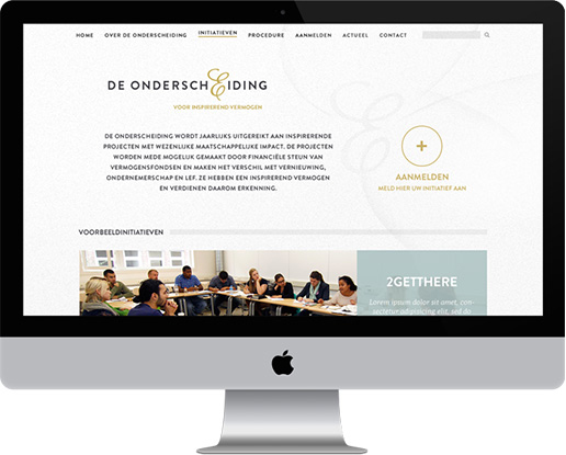 De door Reclamebureau Gedachtegoed ontworpen en gebouwde responsive website voor De Onderscheiding