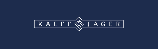 Het nieuwe logo van Kalff en de Jager in diapositief