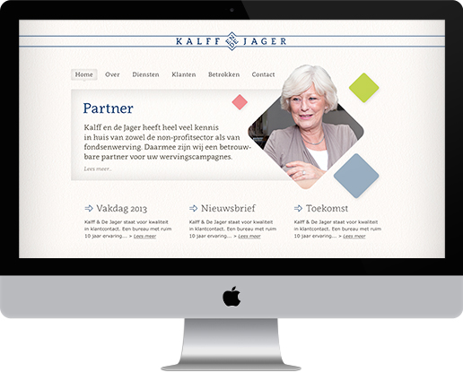 De nieuwe en responsive website van Kalff en de Jager, ontworpen en gebouwd door Gedachtegoed