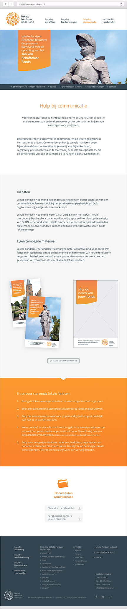Een volledig beeld van de nieuwe website voor Lokale Fondsen Nederland