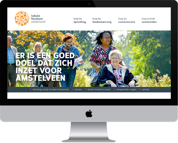 De nieuwe website van Lokale Fondsen Nederland, ontworpen en ontwikkeld door Gedachtegoed