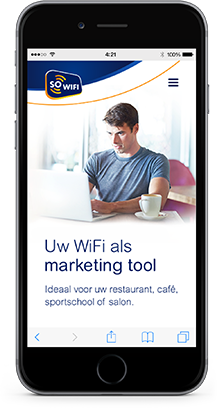 De responsive website op zoals die wordt weergegeven op een smartphone